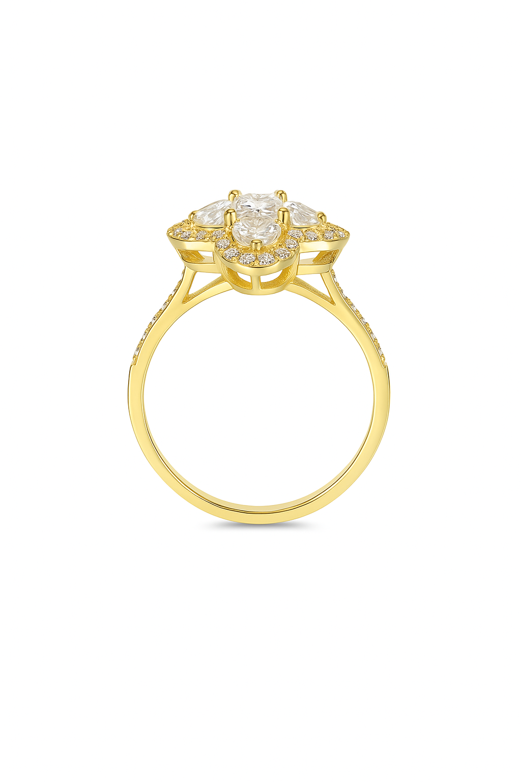 Floral Cluster Zirconia Ring