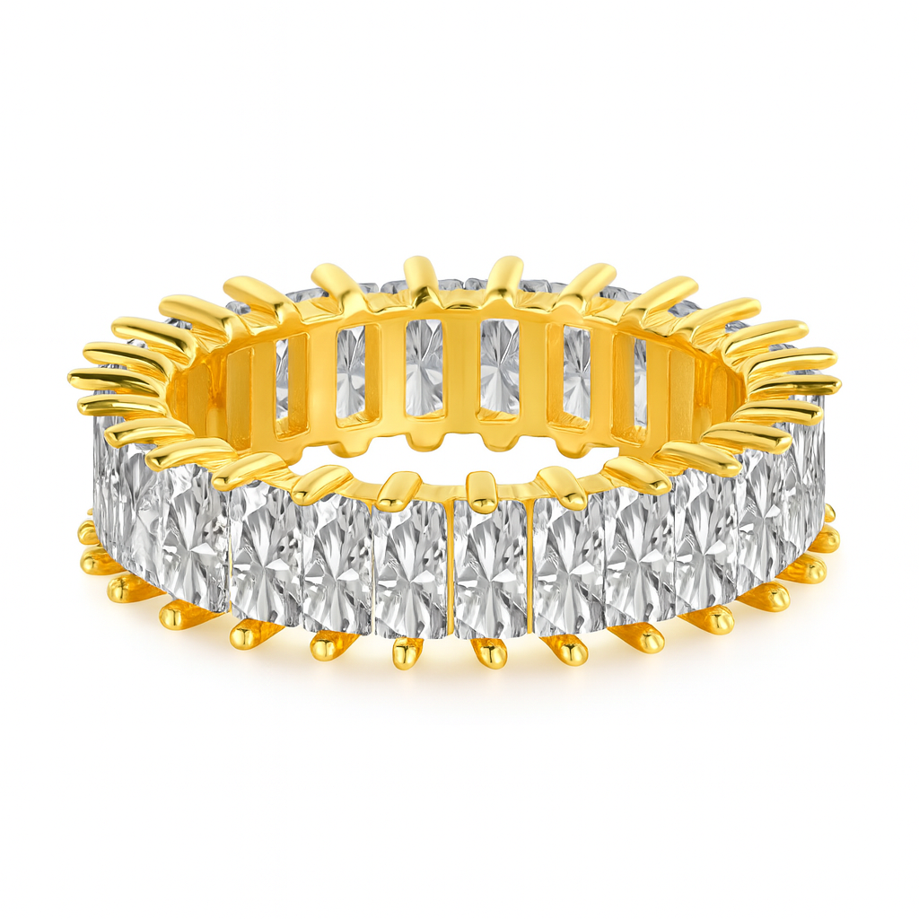 Eternity Zirconia Band Ring in Sterling Silver or Gold