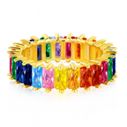 Eternity Zirconia Band Ring in Sterling Silver or Gold