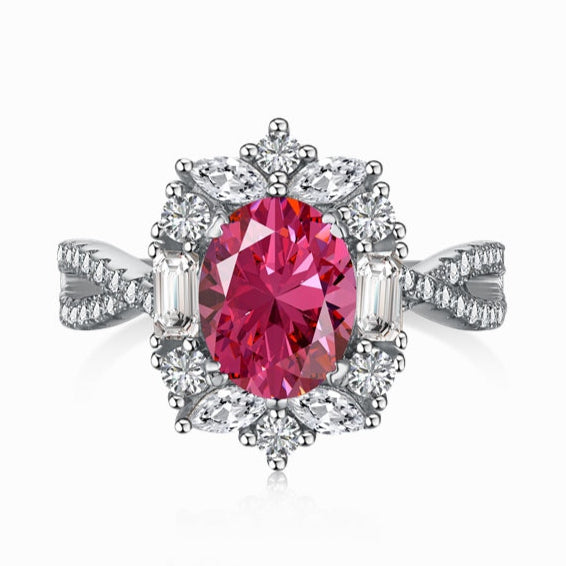 Royal Red Wine Silver Ring