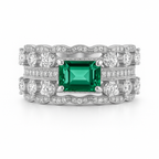 Green Zirconia Ring in Sterling Silver