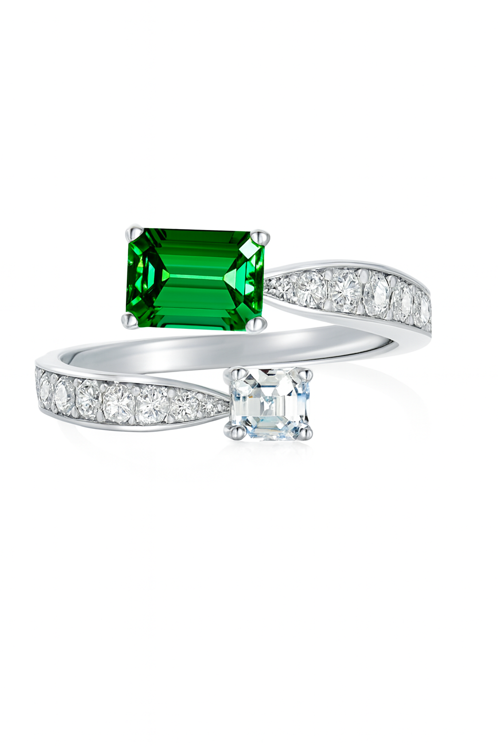 Adjustable Zirconia Ring in 925 Sterling Silver