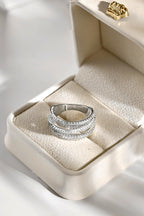Layered Silver Zirconia Ring in Sterling Silver