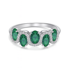 Oval Wave Zirconia Ring in Sterling Silver