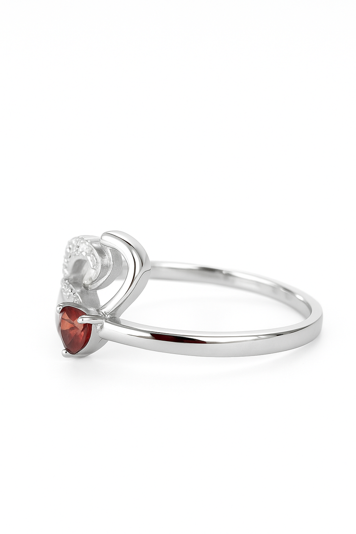 Baby Feet & Infinity Ring in Sterling Silver S925