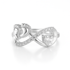Baby Feet & Infinity Ring in Sterling Silver S925