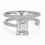 Emerald Cut Clear Zirconia Ring in Sterling Silver