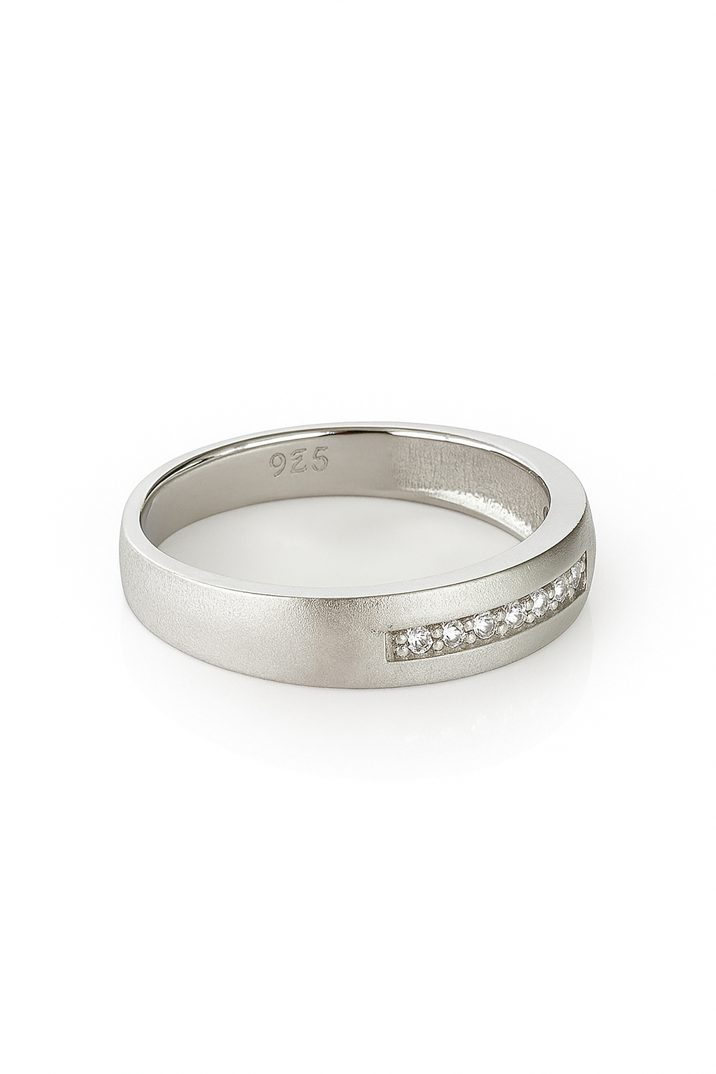 Solitaire Zircon Ring in Sterling Silver