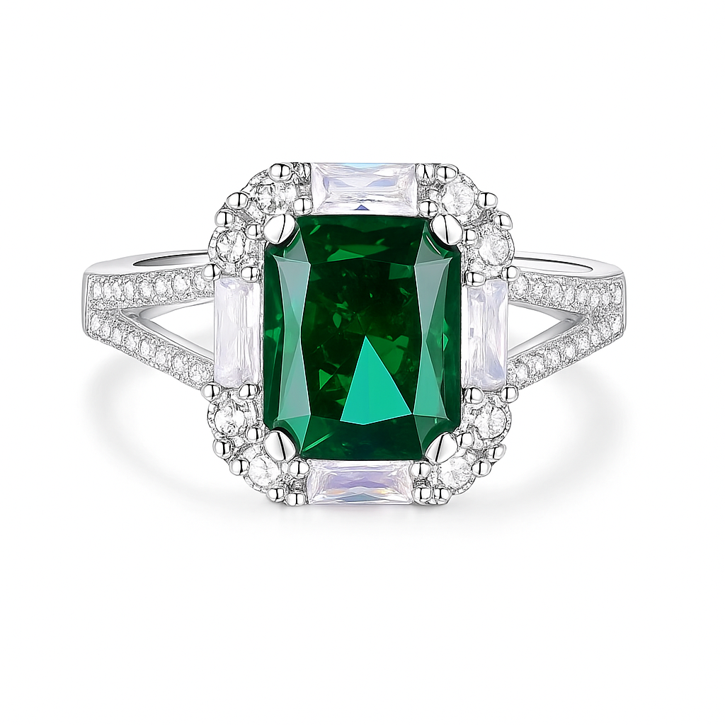 Classic Emerald Cut Zirconia Ring