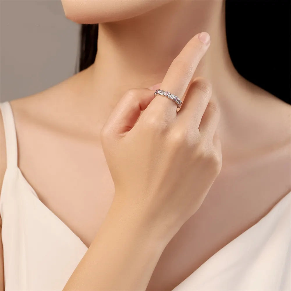Sterling Silver Pink Love Ring