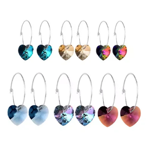 Multicolor Love Heart Drop Earrings