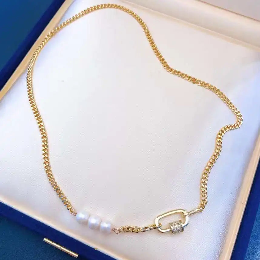 Women's French Freshwater Pearl Chain Necklace