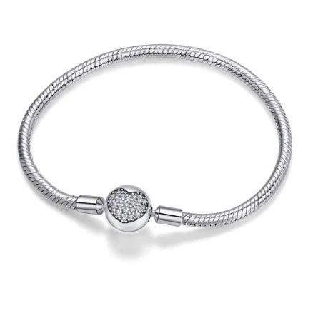 Pulsera de hueso de serpiente en forma de corazón