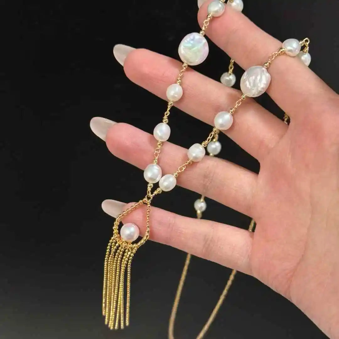 Women's Baroque Pearl Sweater Chain