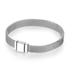 Pulsera de cadena de plata para dijes de cuentas con clip