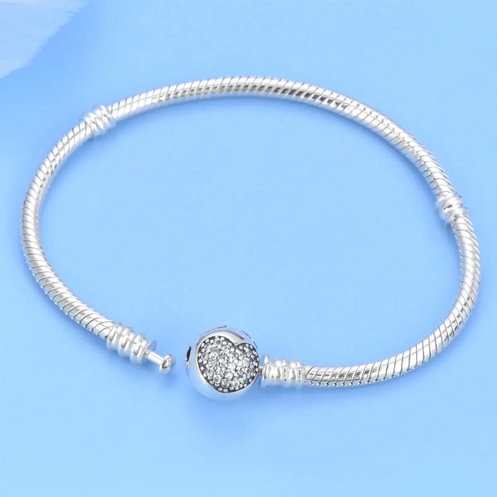 Heart Shaped Snake Bone Bangle Bracelet