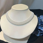 Women's Three-Layer Crystal Pearl Chain Set