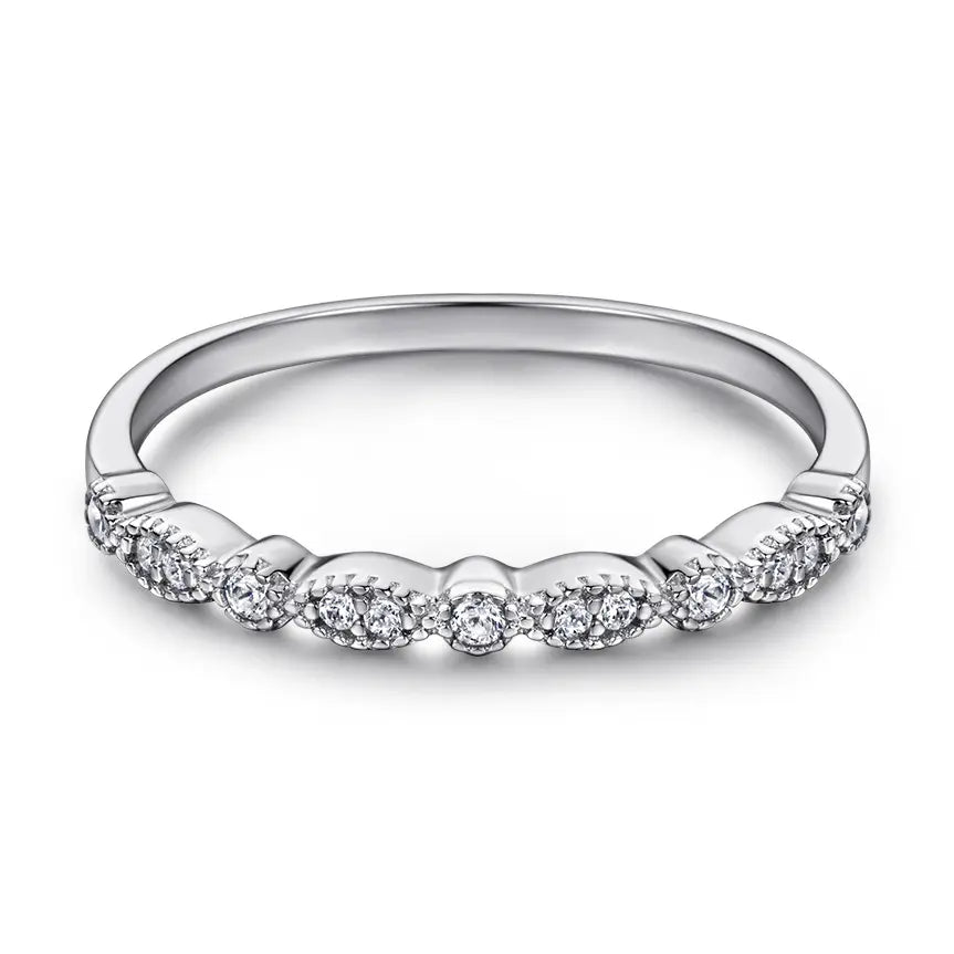 Heart Shaped Halo Zirconia Ring Set in Sterling Silver
