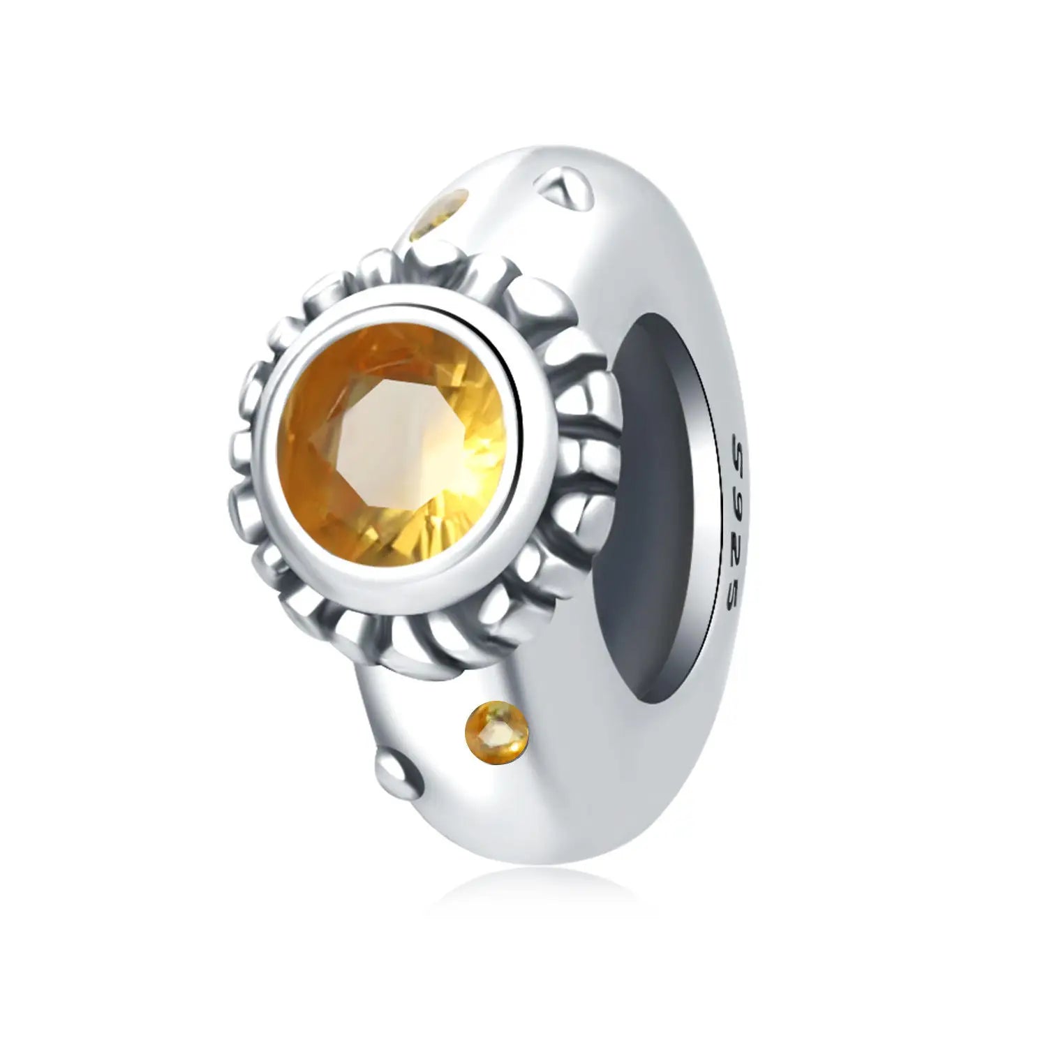 Dije de sol pequeño de circonita amarilla