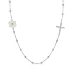 Cross & Daisy Short Choker Necklace