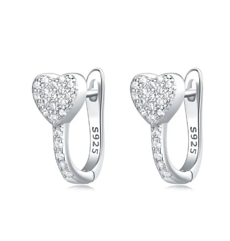 Exquisitos Aretes de aro con forma de corazón de amor