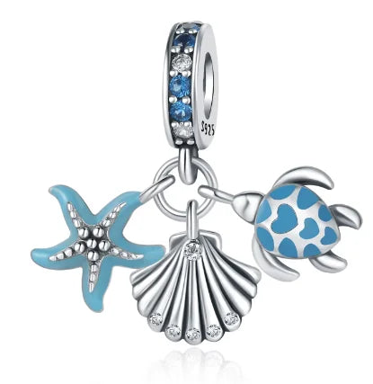 Starfish Shell Turtle Charm Pendant
