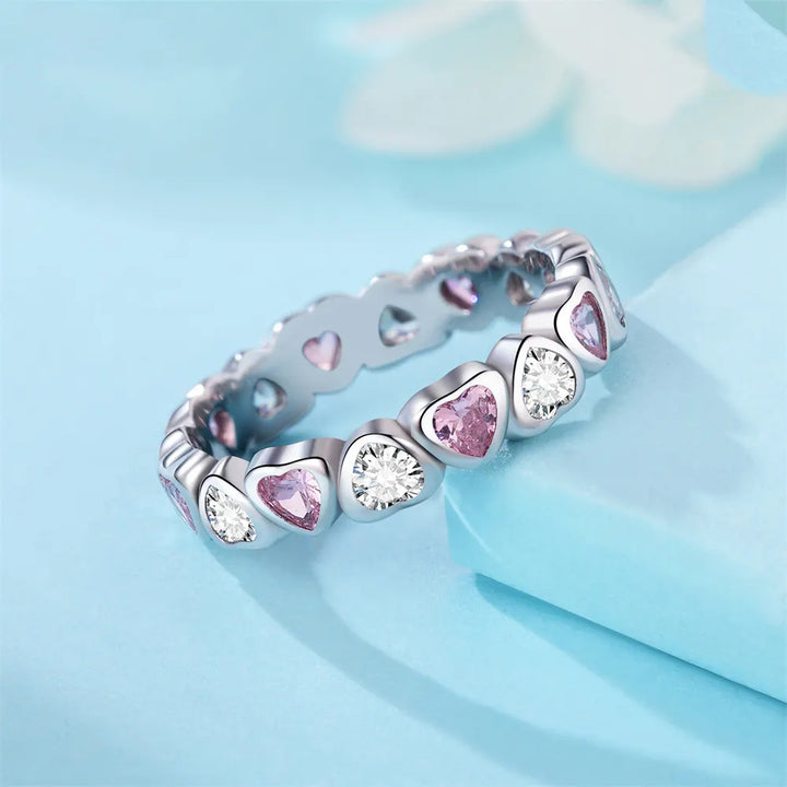 Sterling Silver Pink Love Ring