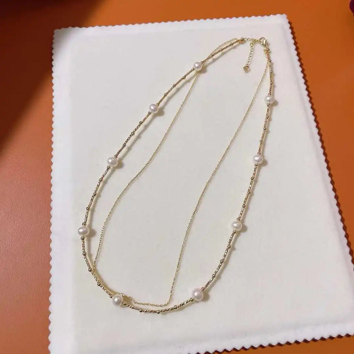 Women's Double Layer Freshwater Pearl Necklace