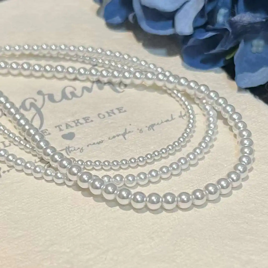 Women's Three-Layer Crystal Pearl Chain Set
