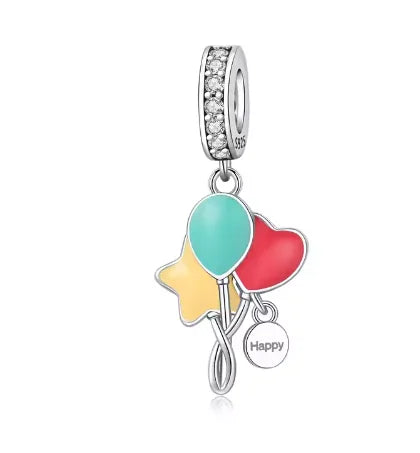 Colorful Enamel Love Star Happy Balloon Pendant