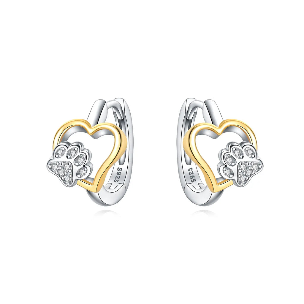 Pet Paw Heart Earrings
