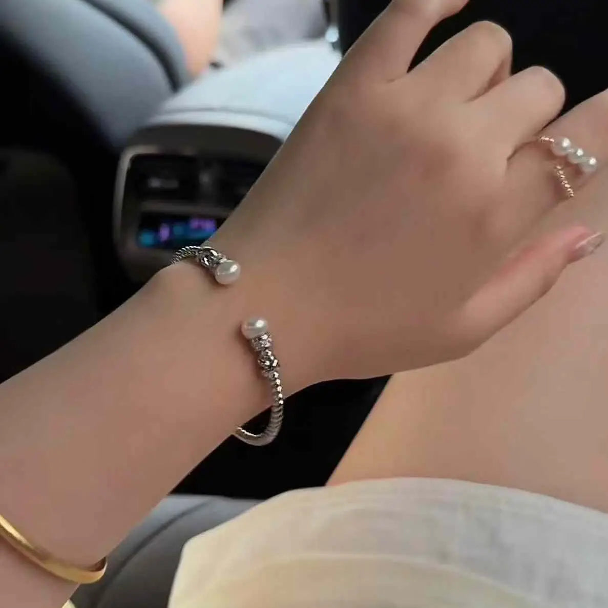 Natural Freshwater Pearl Bracelet and Ring Set