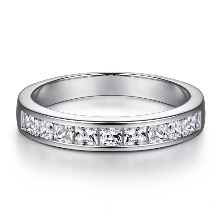 Square Inset Wedding Ring Set