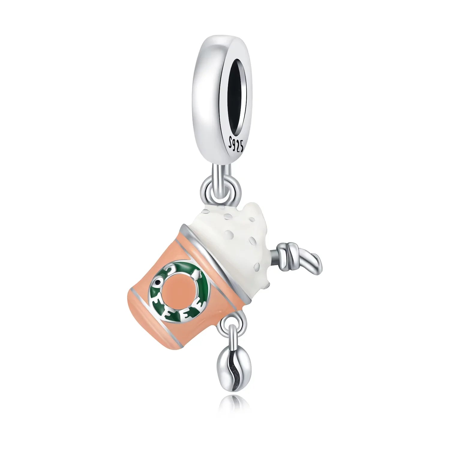 Colgante con dije de café moca helado que cambia de color con la temperatura