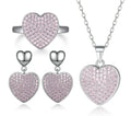 Pink Zirconia Heart Jewelry Set