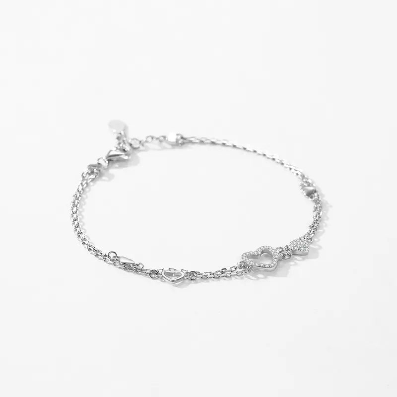 Mobius Love Stacking Heart Chain Bracelet