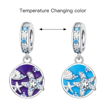 Temperature Change Color Starfish Shell Charm Pendant