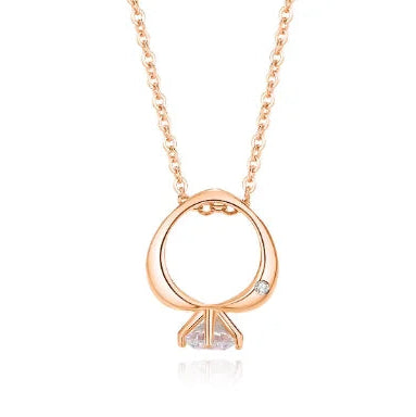 Collar con colgante de anillo de diamantes. Amor eterno.