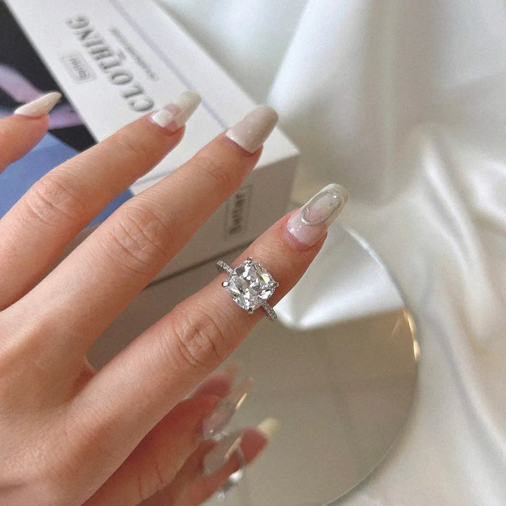 Square Crown Engagement Ring
