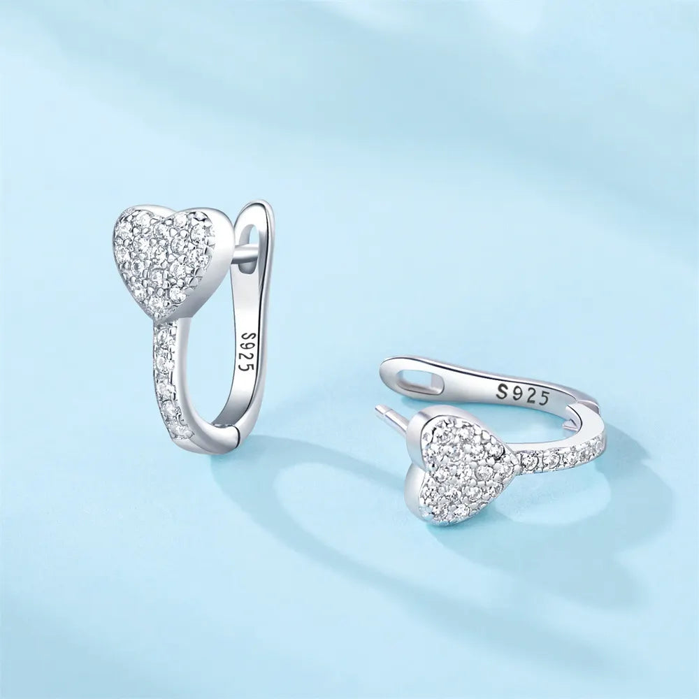 Exquisite Love Heart Hoop Earrings