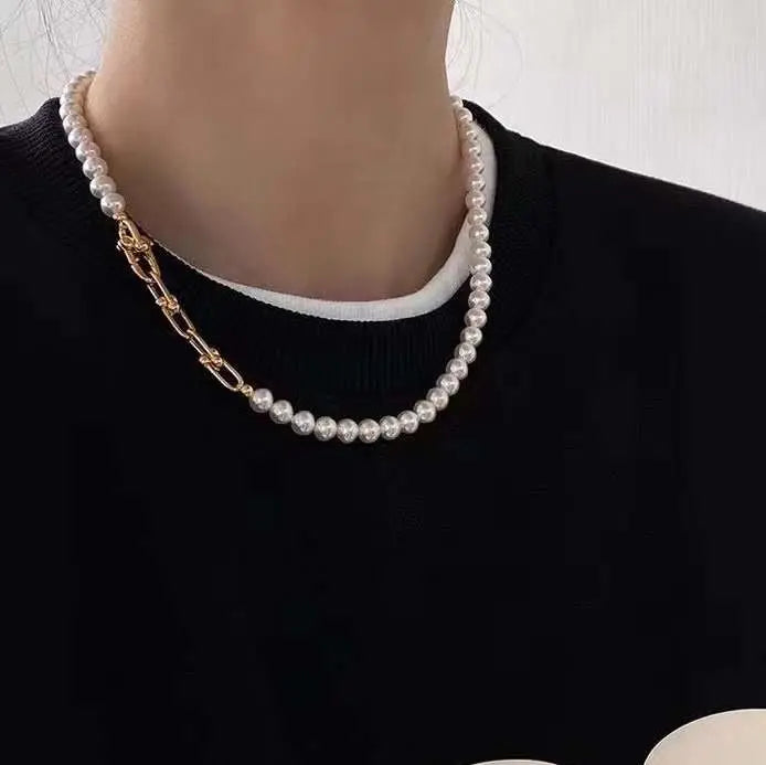 Women's  Crystal Pearl Necklace