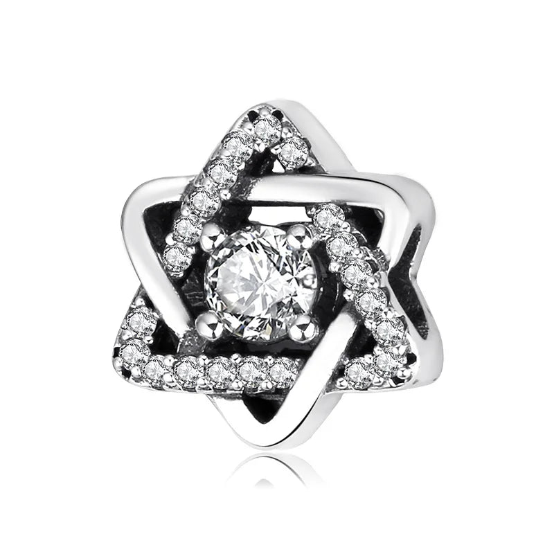 Cuentas hexagonales con incrustaciones de circonita