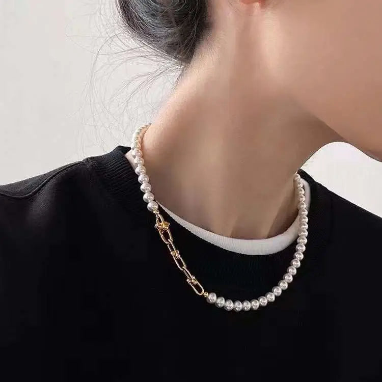 Women's  Crystal Pearl Necklace