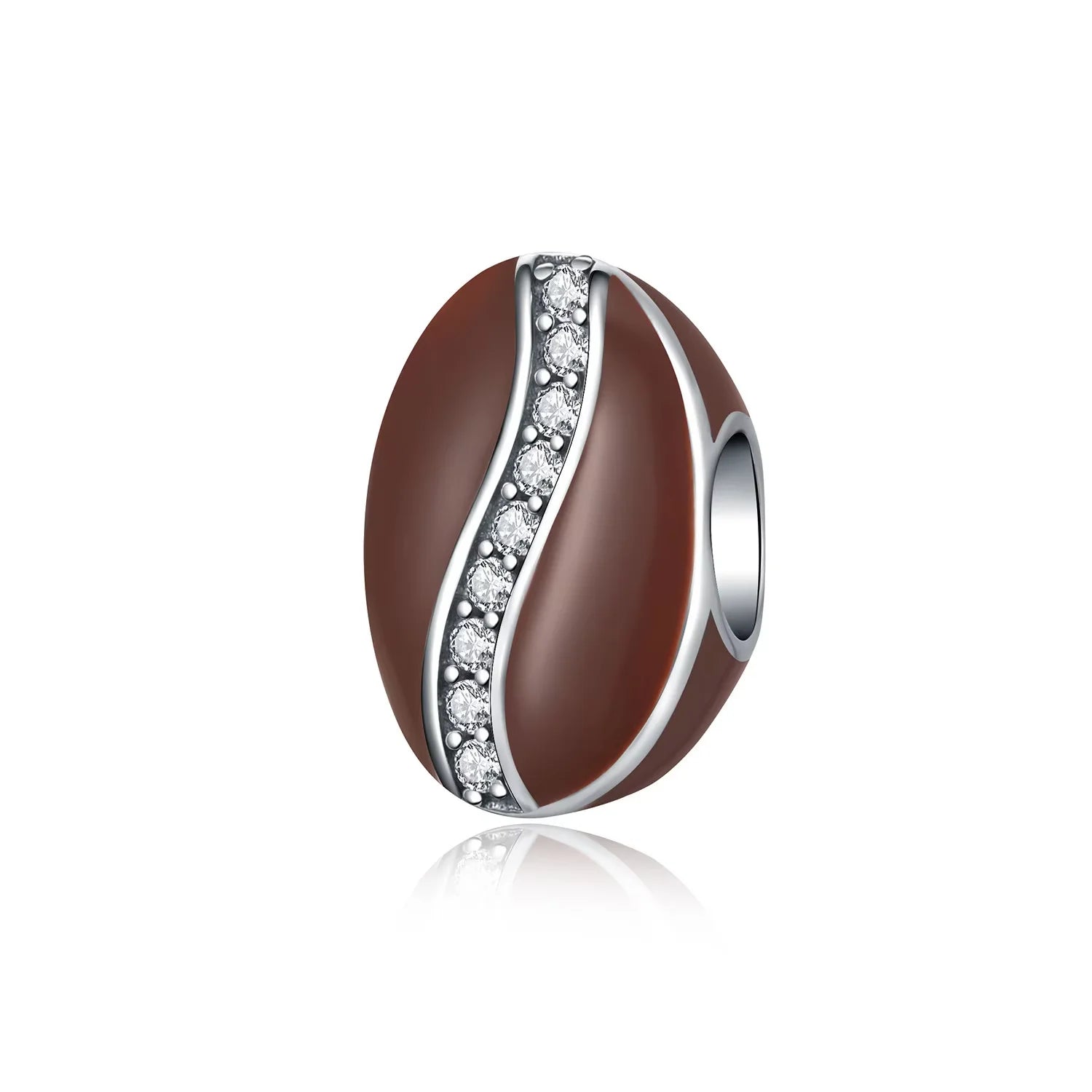 Brown Enamel Coffee Bean Bead