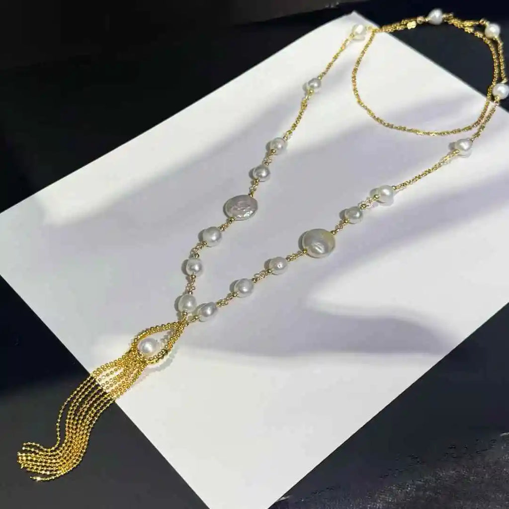 Women's Baroque Pearl Sweater Chain
