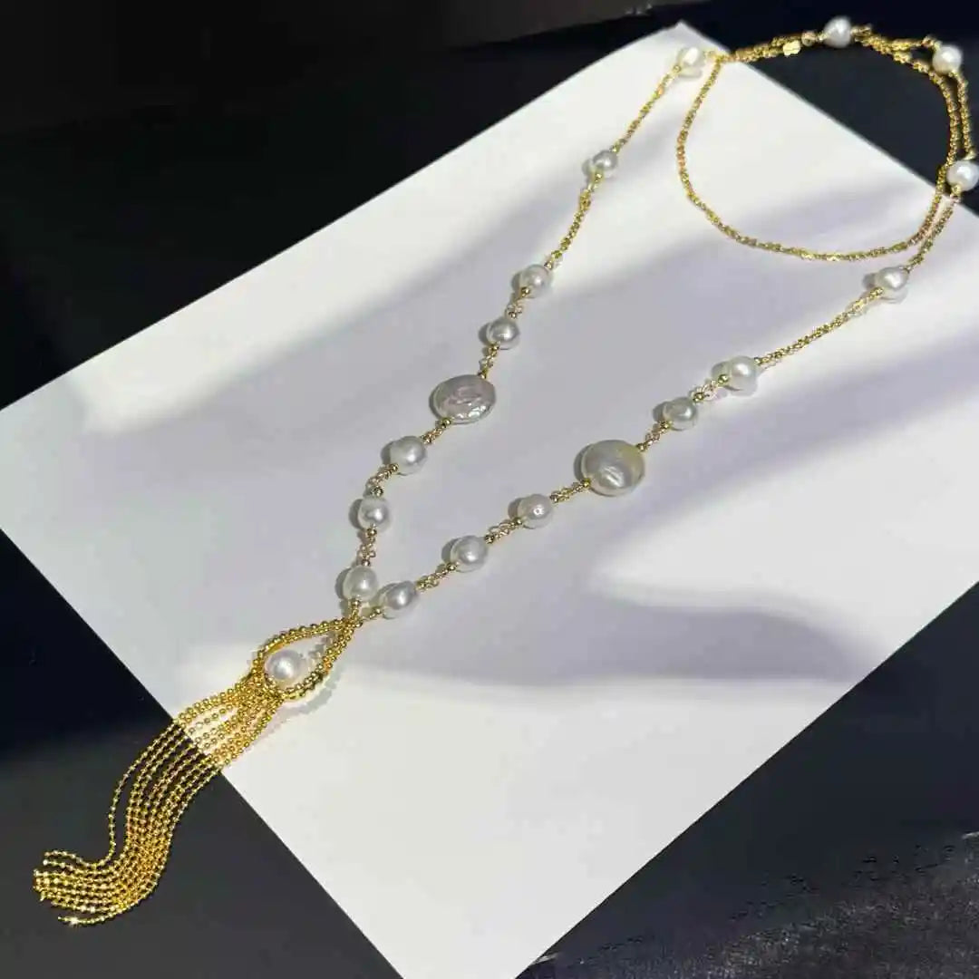 Women's Baroque Pearl Sweater Chain