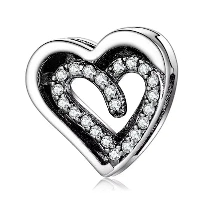 Cuentas con clip en forma de corazón