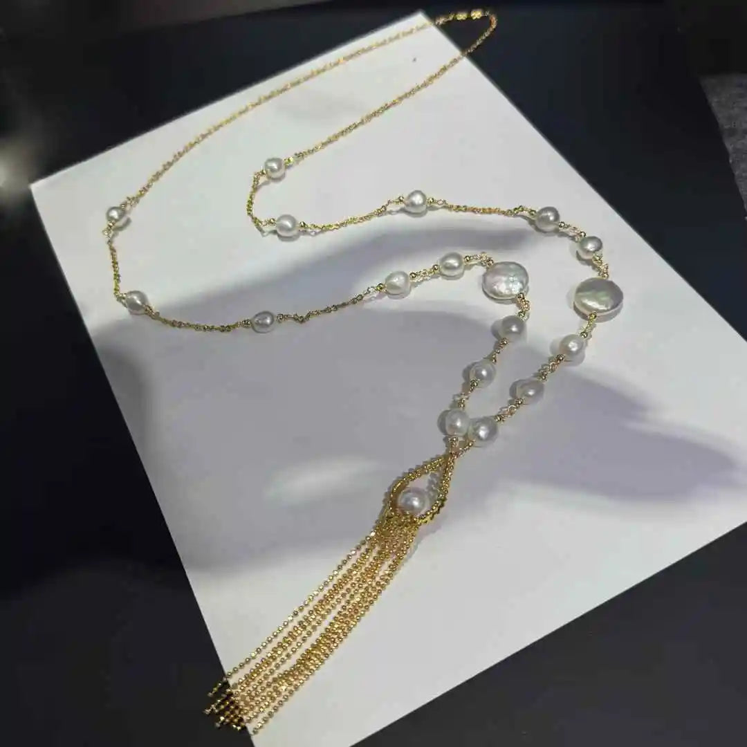 Women's Baroque Pearl Sweater Chain