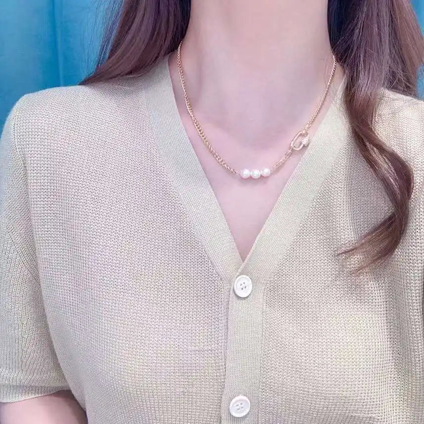 Women's French Freshwater Pearl Chain Necklace