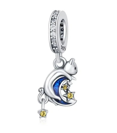Cat Holding the Moon Charm Pendant